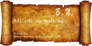 Bárány Noémi névjegykártya